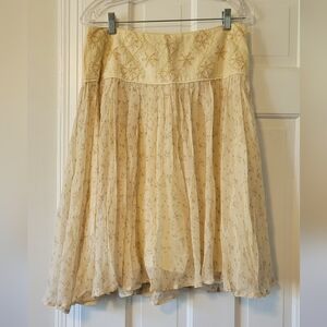 French Connection Cream Floral Skirt